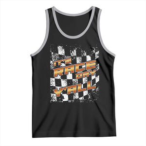 Racing Checkered Flag Tank Top It Is Race Day Y'all Dirt Track TS14 Black Athletic Heather Print Your Wear
