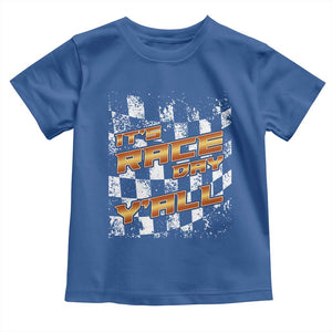 Racing Checkered Flag Toddler T Shirt It Is Race Day Y'all Dirt Track TS14 Royal Blue Print Your Wear