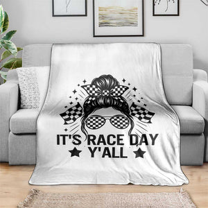 Racing Checkered Flag Messy Bun Race Day Throw Blanket TS14 Print Your Wear