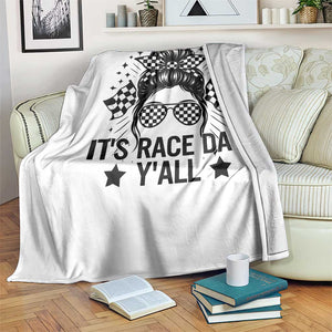 Racing Checkered Flag Messy Bun Race Day Throw Blanket TS14 Print Your Wear