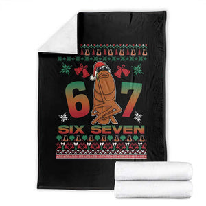67 Six Seven Christmas Throw Blanket Marcus The Worm Robert Meme - Print Your Wear