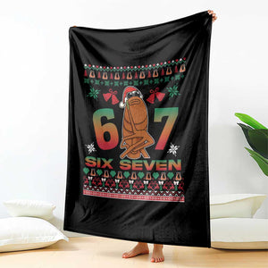 67 Six Seven Christmas Throw Blanket Marcus The Worm Robert Meme - Print Your Wear