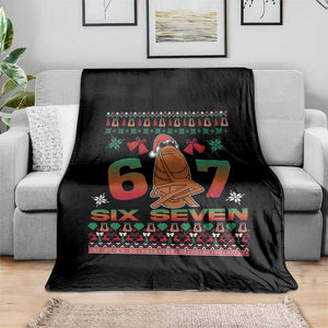 67 Six Seven Christmas Throw Blanket Marcus The Worm Robert Meme - Print Your Wear