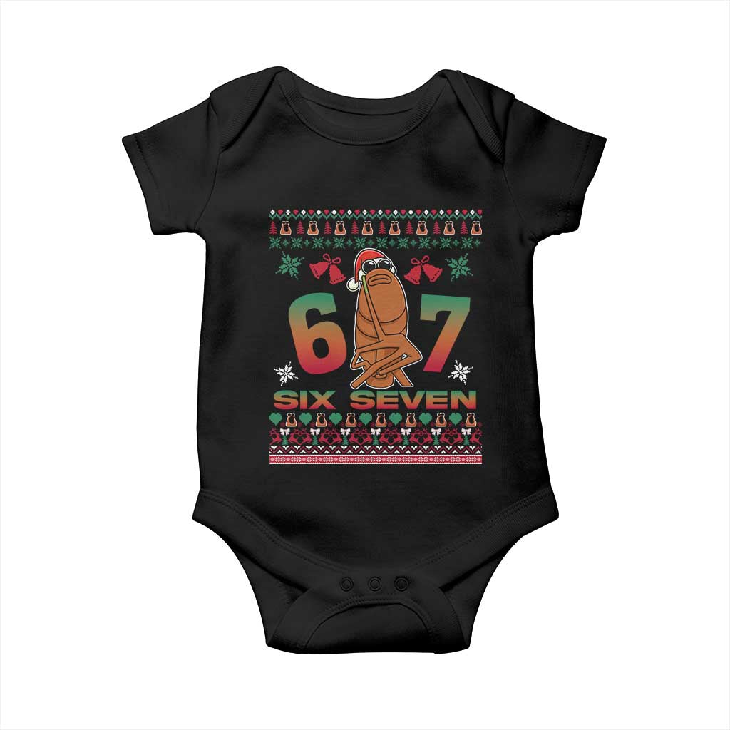 67 Six Seven Christmas Baby Onesie Marcus The Worm Robert Meme TS14 Black Print Your Wear
