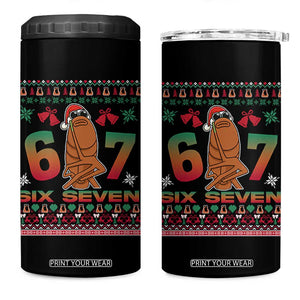 67 Six Seven Christmas 4 in 1 Can Cooler Tumbler Marcus The Worm Robert Meme - Print Your Wear