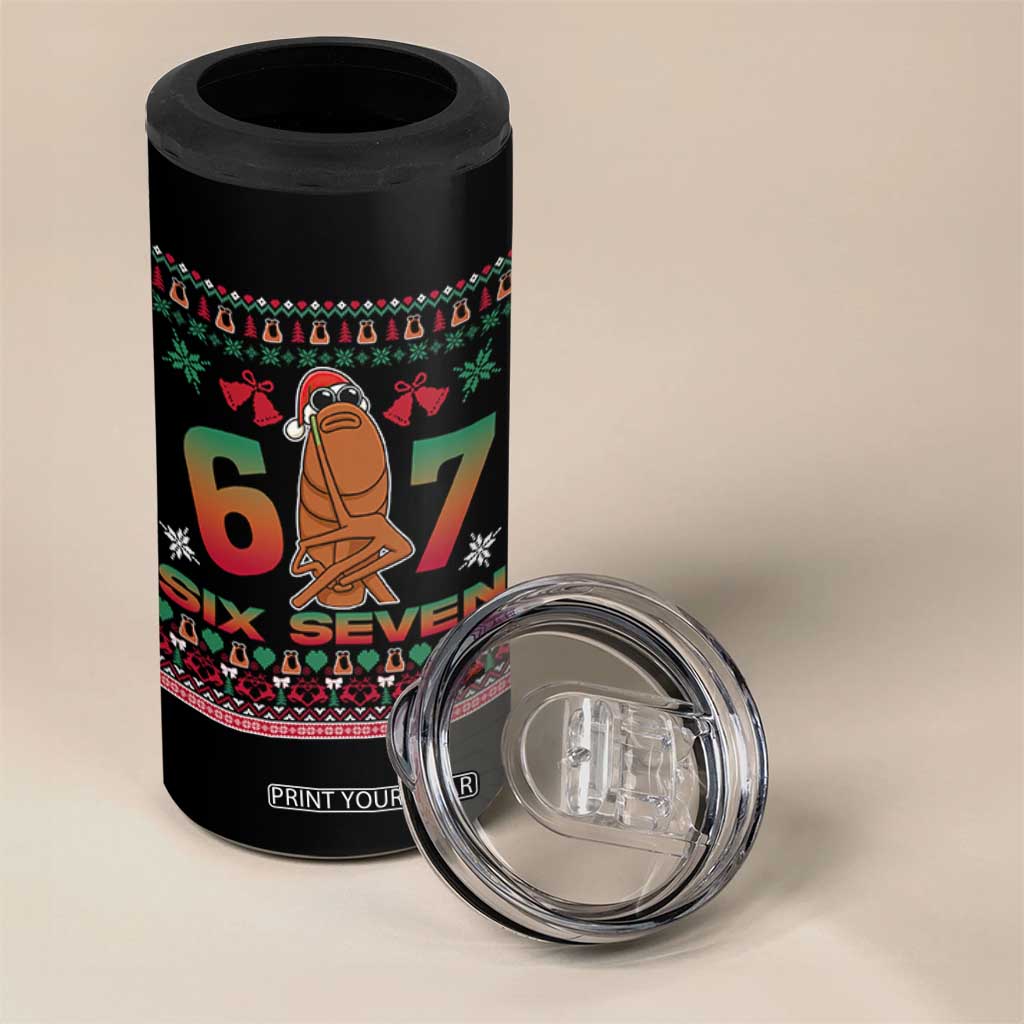 67 Six Seven Christmas 4 in 1 Can Cooler Tumbler Marcus The Worm Robert Meme TS14 Print Your Wear