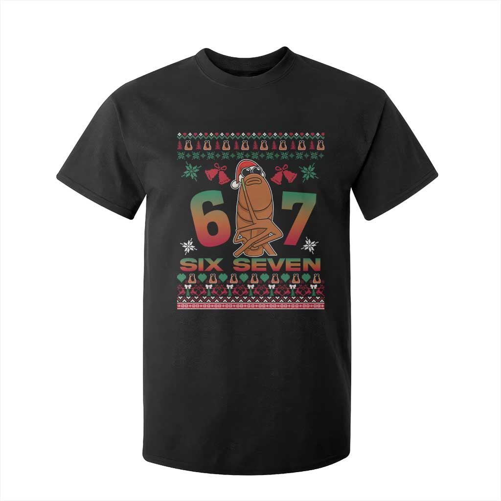 67 Six Seven Christmas T Shirt For Kid Marcus The Worm Robert Meme TS14 Black Print Your Wear
