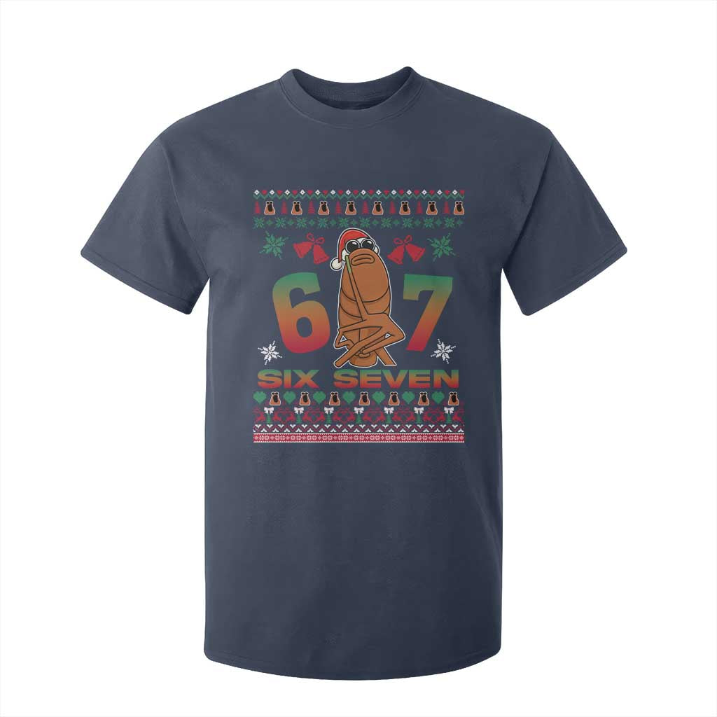 67 Six Seven Christmas T Shirt For Kid Marcus The Worm Robert Meme TS14 Navy Print Your Wear