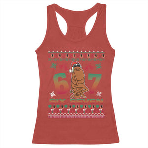 67 Six Seven Christmas Racerback Tank Top Marcus The Worm Robert Meme TS14 Red Print Your Wear