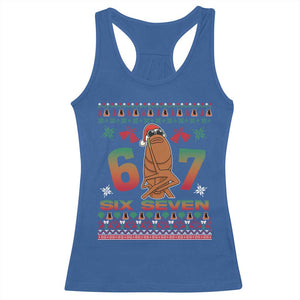 67 Six Seven Christmas Racerback Tank Top Marcus The Worm Robert Meme TS14 Royal Blue Print Your Wear