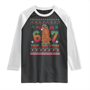 67 Six Seven Christmas Raglan Shirt Marcus The Worm Robert Meme - Print Your Wear