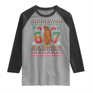 67 Six Seven Christmas Raglan Shirt Marcus The Worm Robert Meme - Print Your Wear