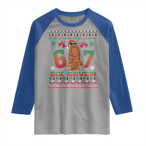67 Six Seven Christmas Raglan Shirt Marcus The Worm Robert Meme TS14 Sport Gray Royal Print Your Wear
