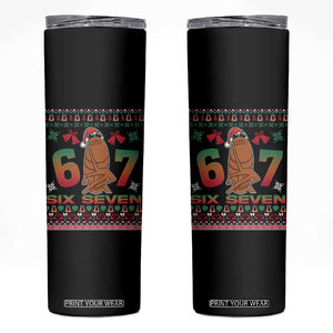 67 Six Seven Christmas Skinny Tumbler Marcus The Worm Robert Meme - Print Your Wear