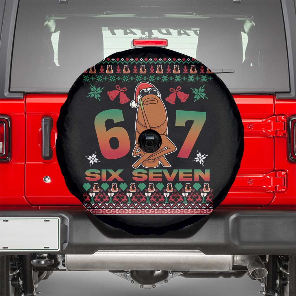 67 Six Seven Christmas Spare Tire Cover Marcus The Worm Robert Meme TS14 Black Print Your Wear