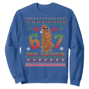 67 Six Seven Christmas Sweatshirt Marcus The Worm Robert Meme TS14 Royal Blue Print Your Wear