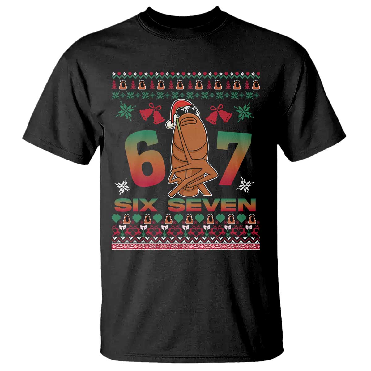 67 Six Seven Christmas T Shirt Marcus The Worm Robert Meme TS14 Black Print Your Wear
