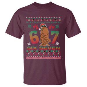67 Six Seven Christmas T Shirt Marcus The Worm Robert Meme TS14 Maroon Print Your Wear