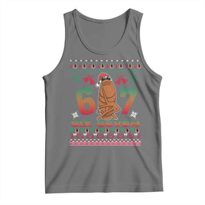 67 Six Seven Christmas Tank Top Marcus The Worm Robert Meme TS14 Black Heather Print Your Wear