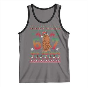 67 Six Seven Christmas Tank Top Marcus The Worm Robert Meme TS14 Deep Heather Black Print Your Wear