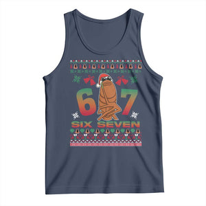 67 Six Seven Christmas Tank Top Marcus The Worm Robert Meme TS14 Navy Print Your Wear