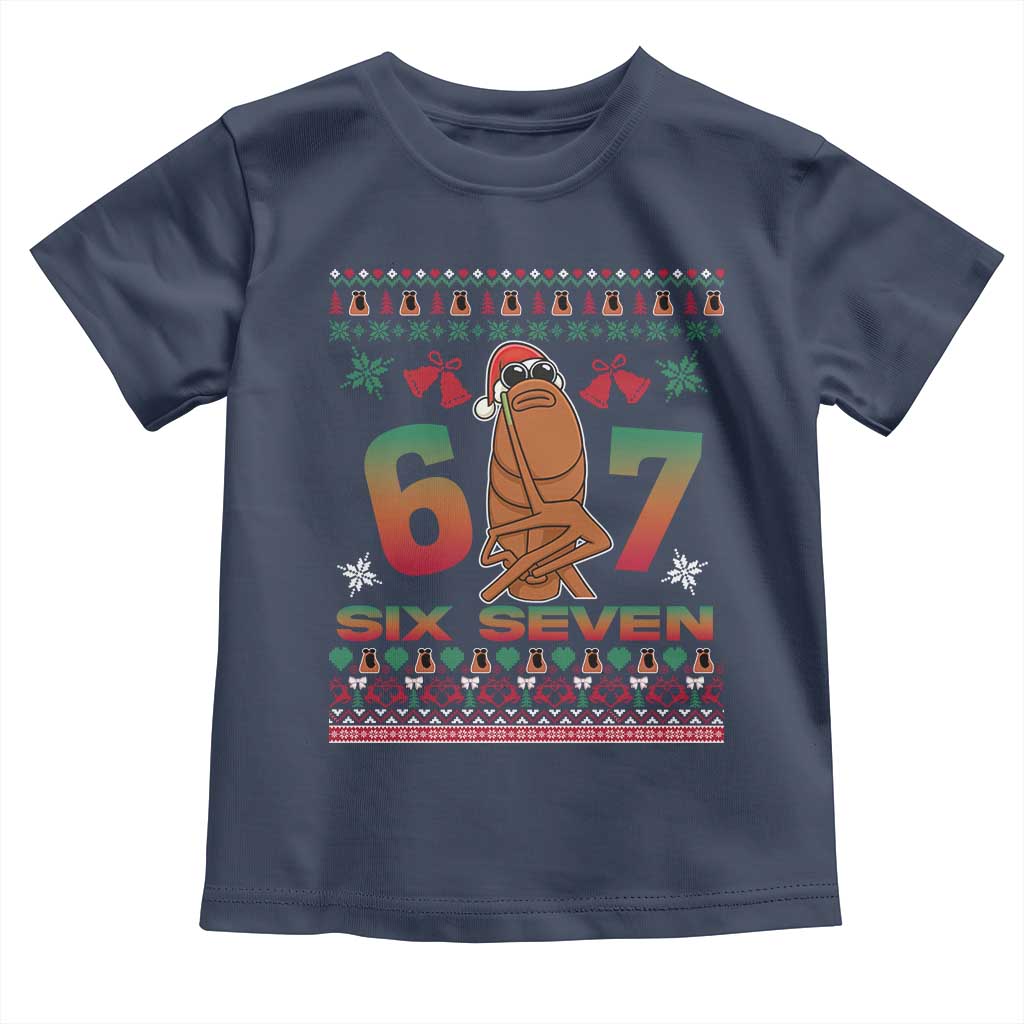 67 Six Seven Christmas Toddler T Shirt Marcus The Worm Robert Meme TS14 Navy Print Your Wear