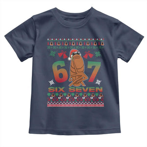 67 Six Seven Christmas Toddler T Shirt Marcus The Worm Robert Meme TS14 Navy Print Your Wear