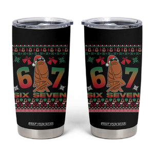 67 Six Seven Christmas Tumbler Cup Marcus The Worm Robert Meme - Print Your Wear