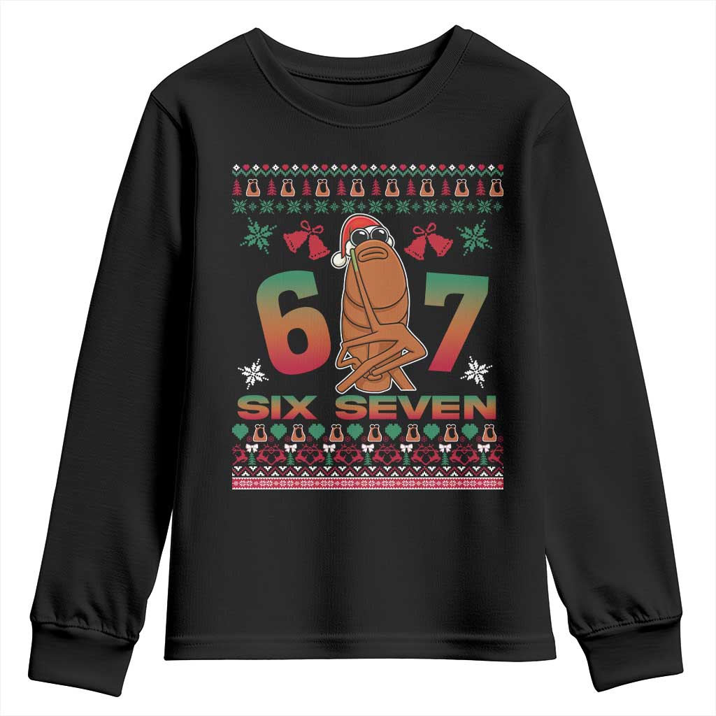 67 Six Seven Christmas Youth Sweatshirt Marcus The Worm Robert Meme - Print Your Wear