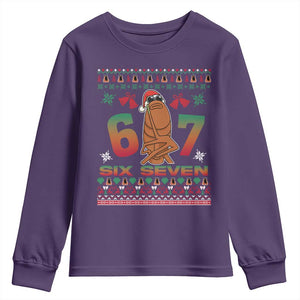 67 Six Seven Christmas Youth Sweatshirt Marcus The Worm Robert Meme TS14 Purple Print Your Wear