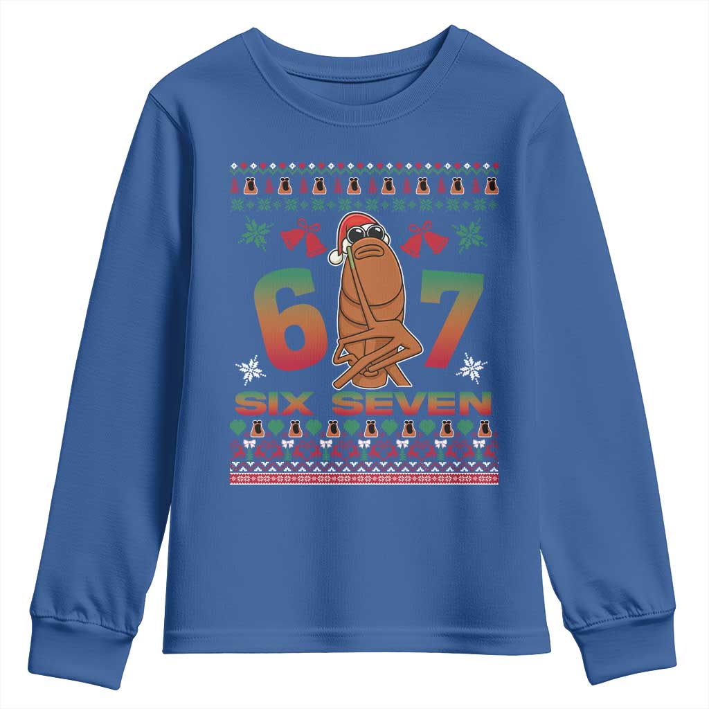 67 Six Seven Christmas Youth Sweatshirt Marcus The Worm Robert Meme TS14 Royal Blue Print Your Wear