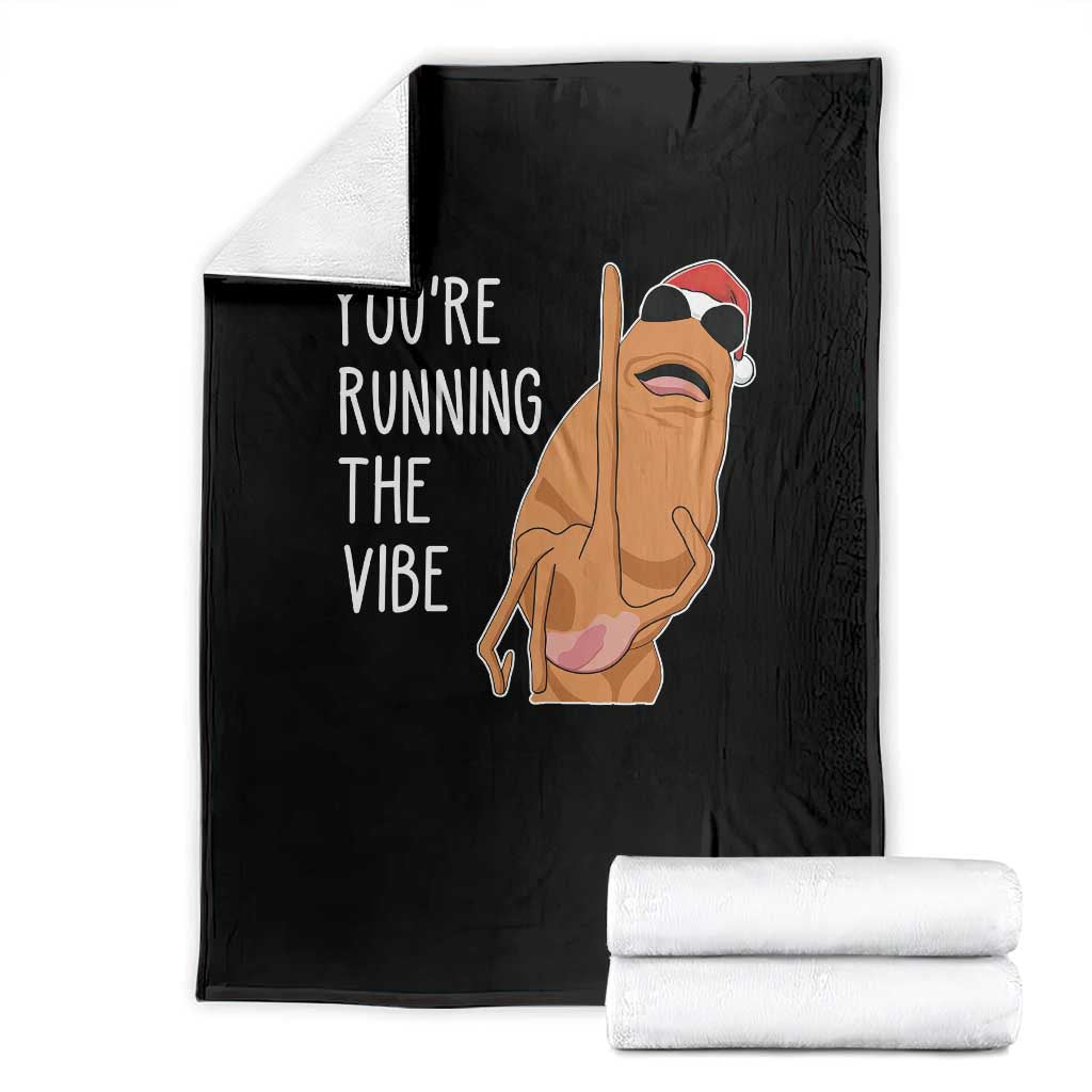 Marcus The Worm Robert Meme Christmas Throw Blanket You Are Running The Vibe - Print Your Wear