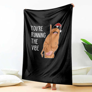 Marcus The Worm Robert Meme Christmas Throw Blanket You Are Running The Vibe - Print Your Wear