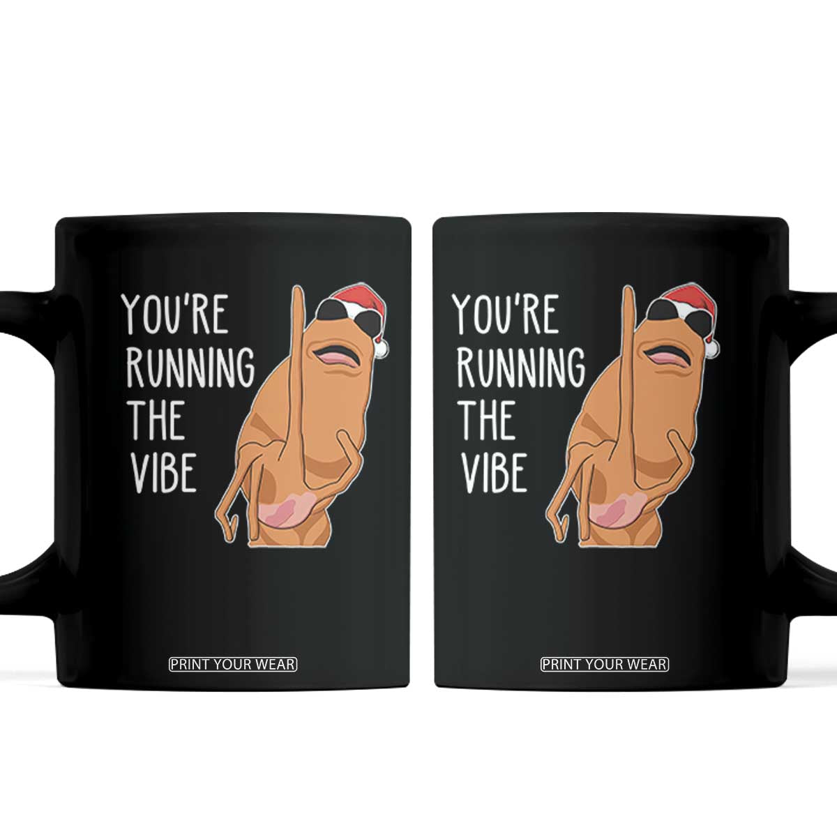 Marcus The Worm Robert Meme Christmas Coffee Mug You Are Running The Vibe TS14 Black Print Your Wear