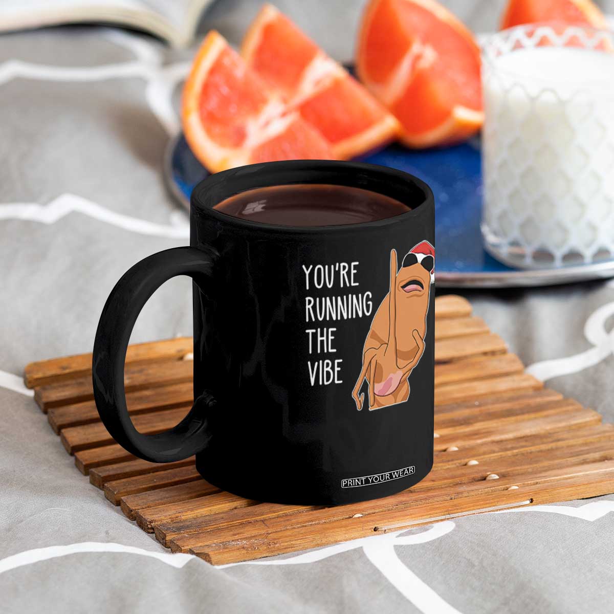Marcus The Worm Robert Meme Christmas Coffee Mug You Are Running The Vibe - Print Your Wear