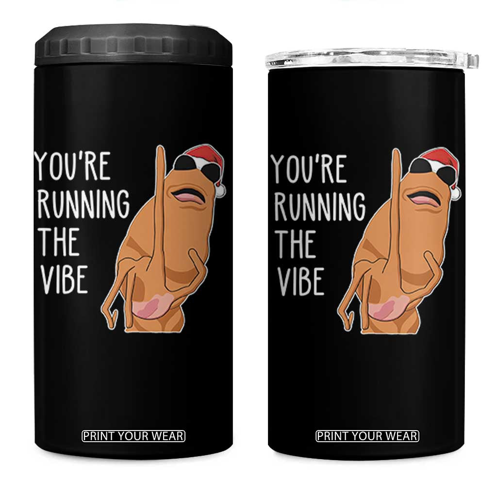 Marcus The Worm Robert Meme Christmas 4 in 1 Can Cooler Tumbler You Are Running The Vibe TS14 One Size: 16 oz Black Print Your Wear