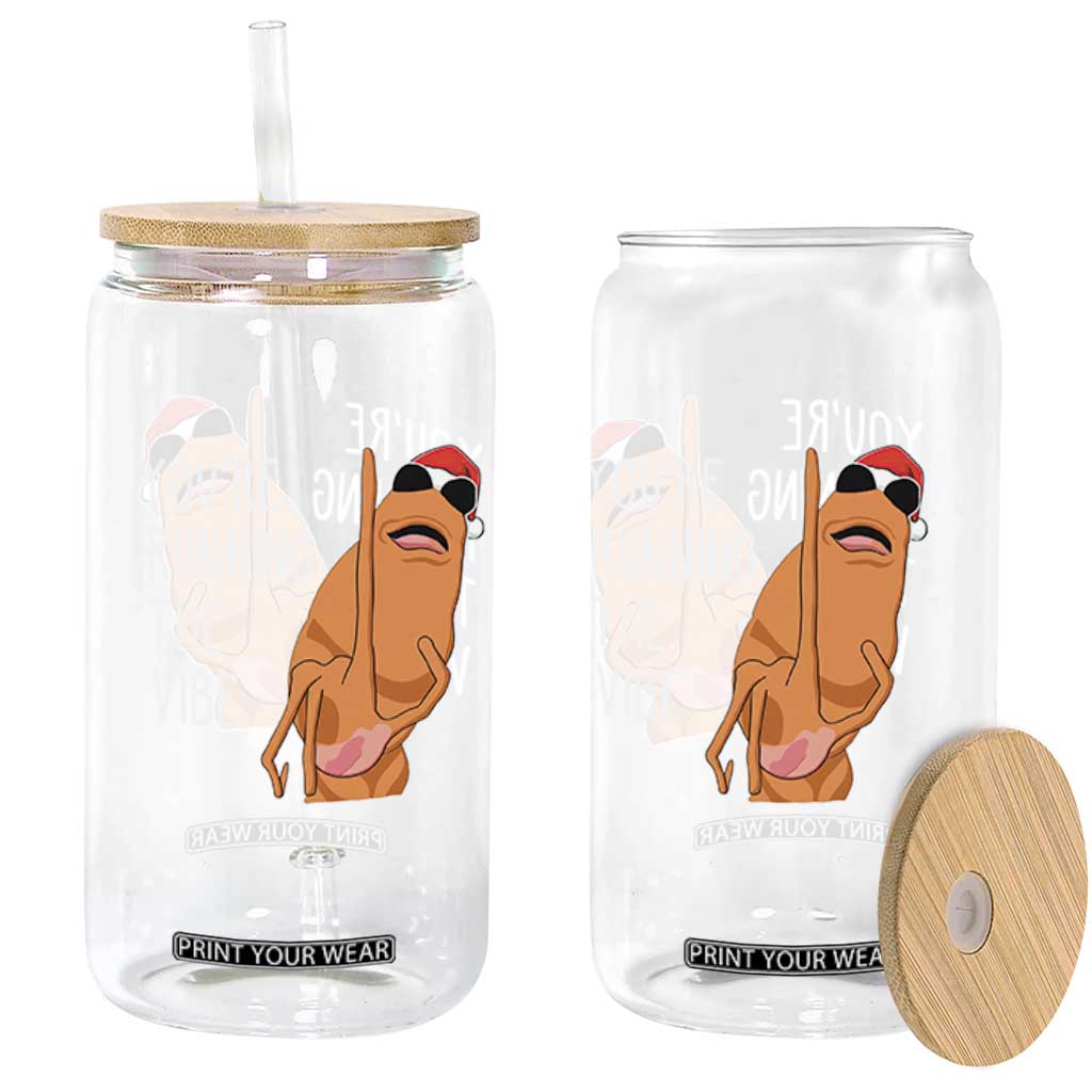Marcus The Worm Robert Meme Christmas Glass Can You Are Running The Vibe - Print Your Wear