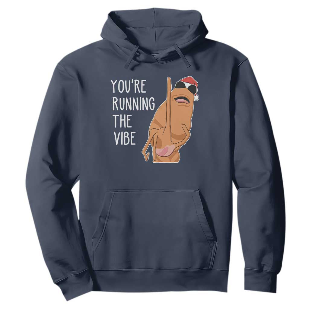 Marcus The Worm Robert Meme Christmas Hoodie You Are Running The Vibe TS14 Navy Print Your Wear