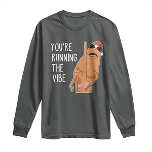 Marcus The Worm Robert Meme Christmas Long Sleeve Shirt You Are Running The Vibe TS14 Dark Heather Print Your Wear