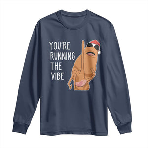 Marcus The Worm Robert Meme Christmas Long Sleeve Shirt You Are Running The Vibe TS14 Navy Print Your Wear