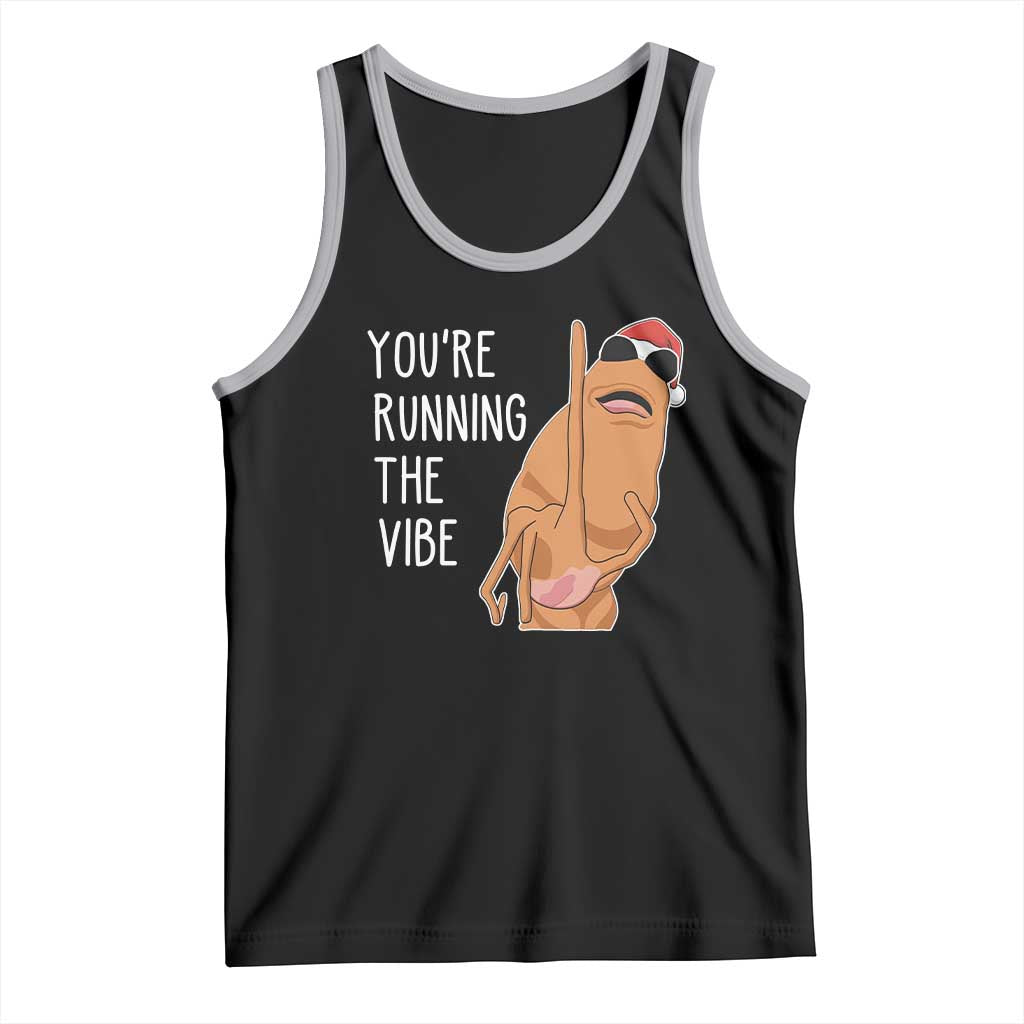Marcus The Worm Robert Meme Christmas Tank Top You Are Running The Vibe TS14 Black Athletic Heather Print Your Wear