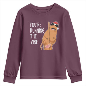 Marcus The Worm Robert Meme Christmas Youth Sweatshirt You Are Running The Vibe TS14 Maroon Print Your Wear