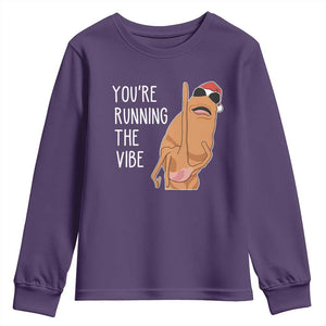 Marcus The Worm Robert Meme Christmas Youth Sweatshirt You Are Running The Vibe TS14 Purple Print Your Wear