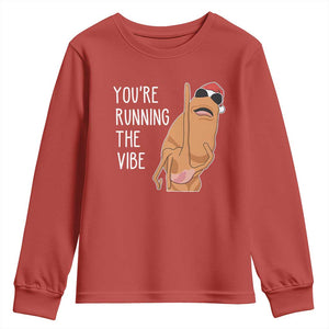 Marcus The Worm Robert Meme Christmas Youth Sweatshirt You Are Running The Vibe TS14 Red Print Your Wear