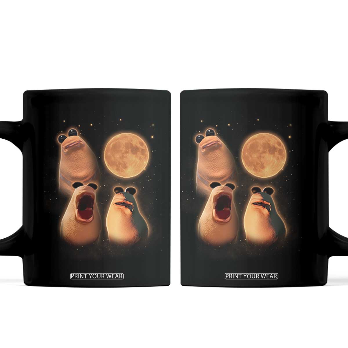 Marcus The Worm Meme Coffee Mug Funny Howling At Moon TS14 Black Print Your Wear