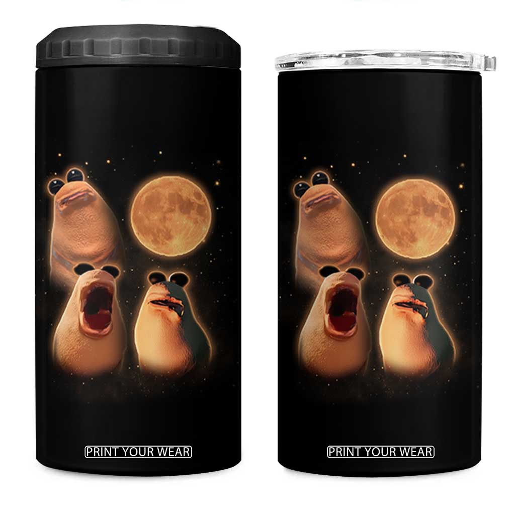 Marcus The Worm Meme 4 in 1 Can Cooler Tumbler Funny Howling At Moon TS14 One Size: 16 oz Black Print Your Wear