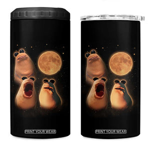 Marcus The Worm Meme 4 in 1 Can Cooler Tumbler Funny Howling At Moon TS14 One Size: 16 oz Black Print Your Wear