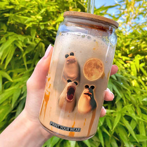 Marcus The Worm Meme Glass Can Funny Howling At Moon TS14 Black Print Your Wear