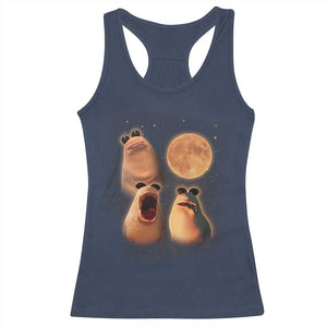 Marcus The Worm Meme Racerback Tank Top Funny Howling At Moon TS14 Navy Print Your Wear