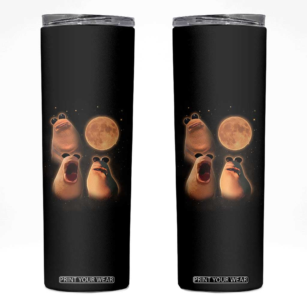 Marcus The Worm Meme Skinny Tumbler Funny Howling At Moon TS14 Black Print Your Wear